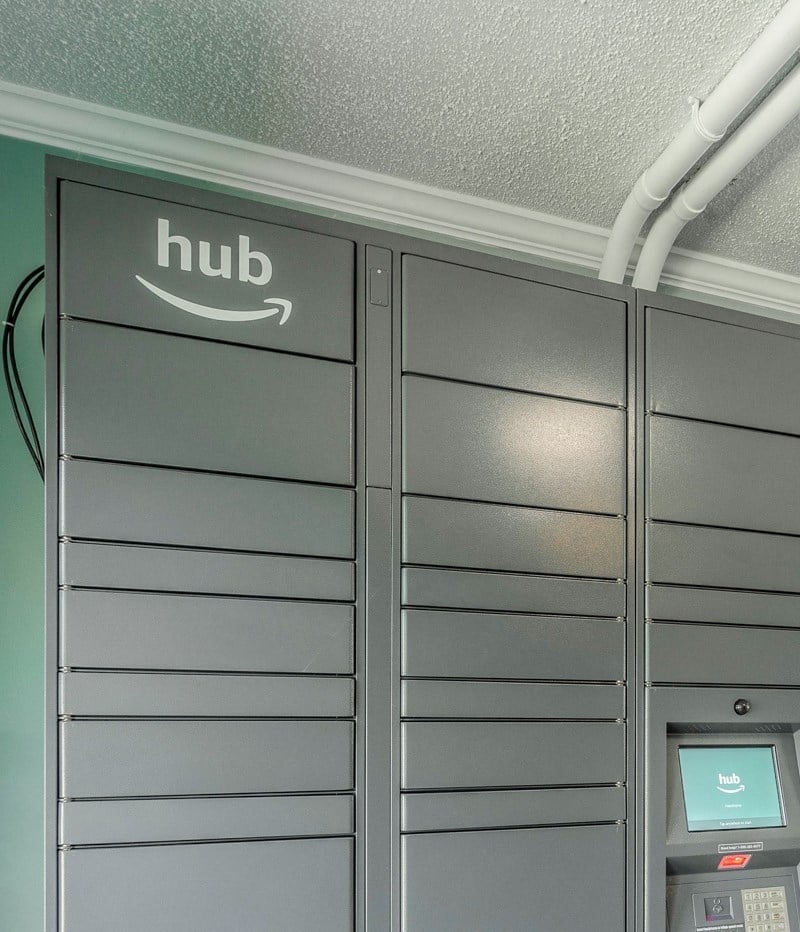 Amazon Hub Package Lockers at Hawthorne at Lily Flagg in Huntsville, AL